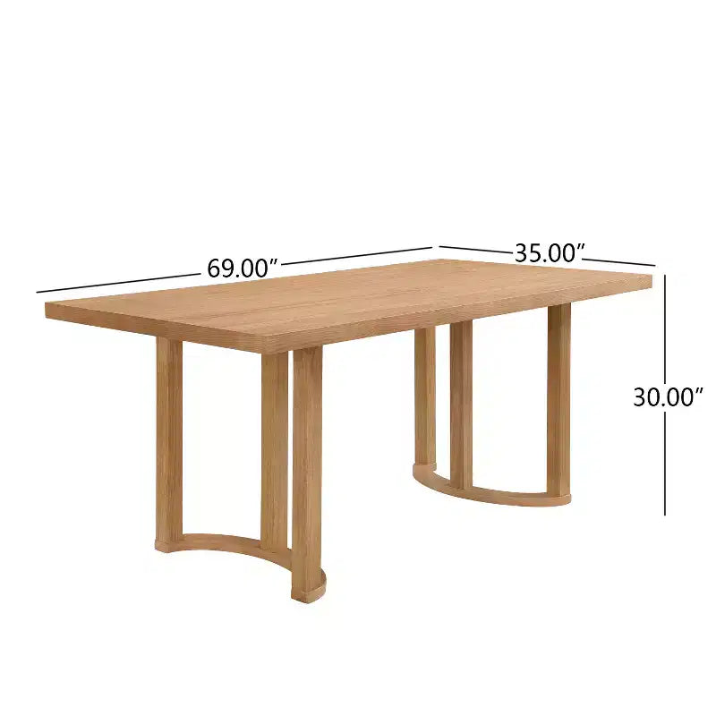Tavolo da pranzo rettangolare moderno in gomma da 6 posti 69