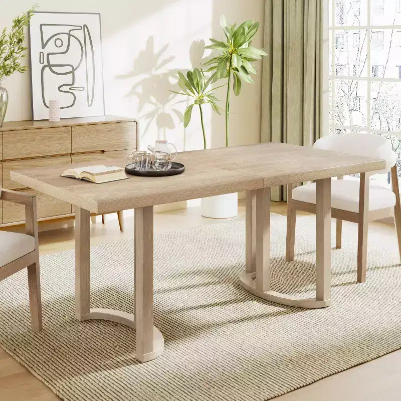 Tavolo da pranzo rettangolare moderno in gomma da 6 posti 69