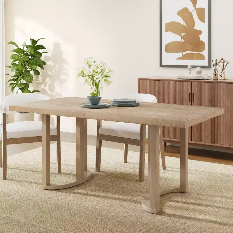 Tavolo da pranzo rettangolare moderno in gomma da 6 posti 69