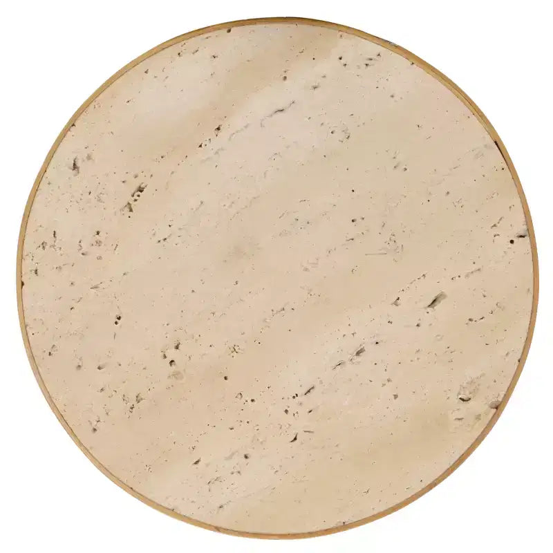 Tavolino d'appoggio in legno/marmo - Naturale