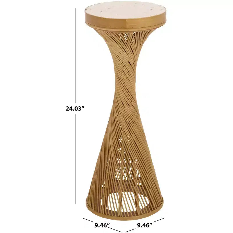 Tavolino d'appoggio in legno/marmo - Naturale