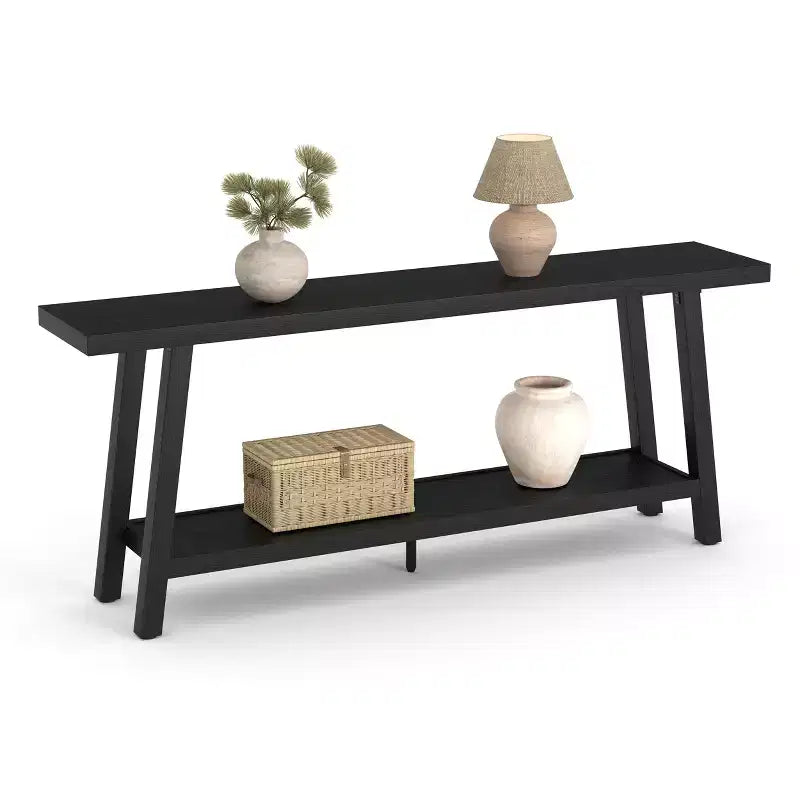 Consolle extra lunga per soggiorno - Tavolo da divano moderno marrone per ingresso - Elegante mobile rettangolare di design - Struttura robusta - 180 cm