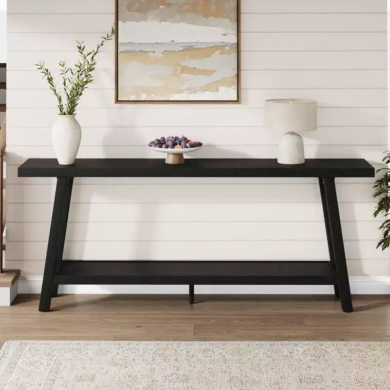 Consolle extra lunga per soggiorno - Tavolo da divano moderno marrone per ingresso - Elegante mobile rettangolare di design - Struttura robusta - 180 cm
