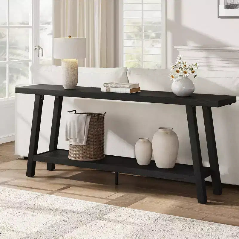 Consolle extra lunga per soggiorno - Tavolo da divano moderno marrone per ingresso - Elegante mobile rettangolare di design - Struttura robusta - 180 cm