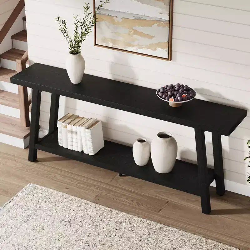 Consolle extra lunga per soggiorno - Tavolo da divano moderno marrone per ingresso - Elegante mobile rettangolare di design - Struttura robusta - 180 cm