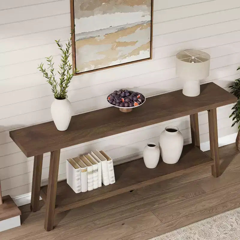 Consolle extra lunga per soggiorno - Tavolo da divano moderno marrone per ingresso - Elegante mobile rettangolare di design - Struttura robusta - 180 cm