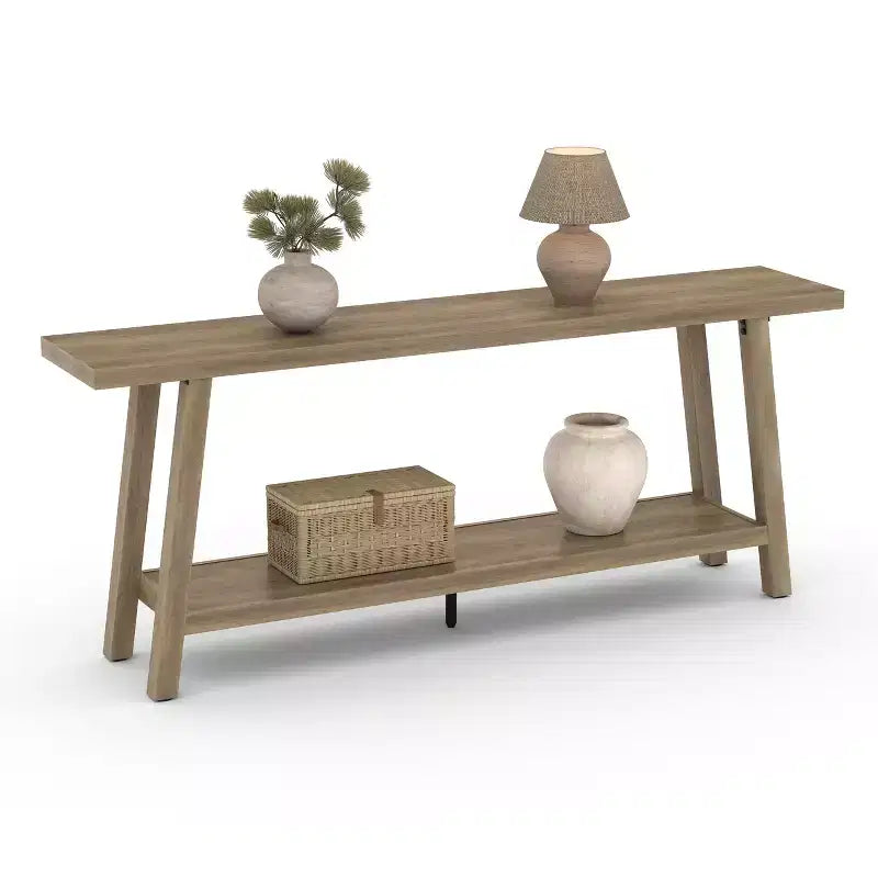 Consolle extra lunga per soggiorno - Tavolo da divano moderno marrone per ingresso - Elegante mobile rettangolare di design - Struttura robusta - 180 cm