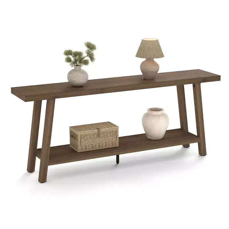 Consolle extra lunga per soggiorno - Tavolo da divano moderno marrone per ingresso - Elegante mobile rettangolare di design - Struttura robusta - 180 cm