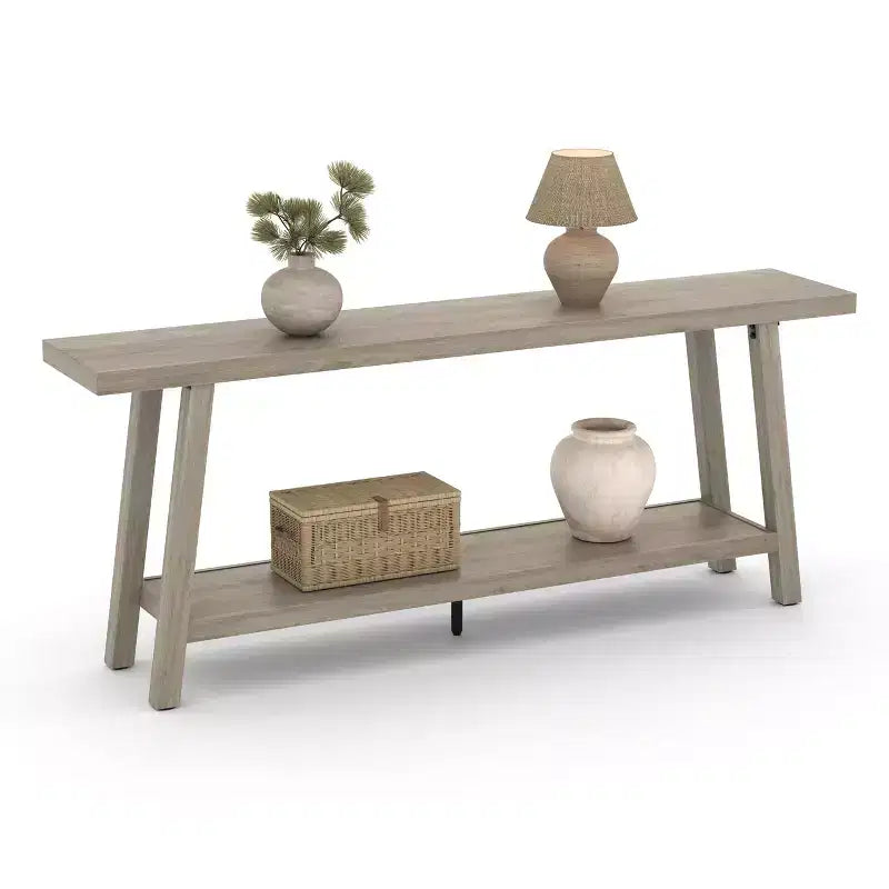 Consolle extra lunga per soggiorno - Tavolo da divano moderno marrone per ingresso - Elegante mobile rettangolare di design - Struttura robusta - 180 cm
