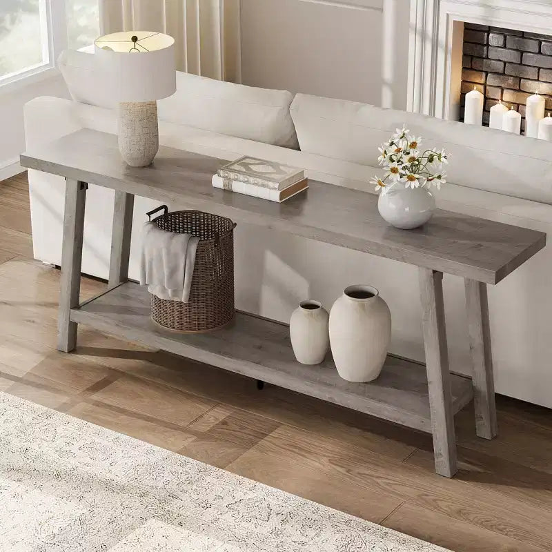 Consolle extra lunga per soggiorno - Tavolo da divano moderno marrone per ingresso - Elegante mobile rettangolare di design - Struttura robusta - 180 cm