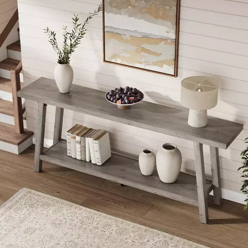 Consolle extra lunga per soggiorno - Tavolo da divano moderno marrone per ingresso - Elegante mobile rettangolare di design - Struttura robusta - 180 cm