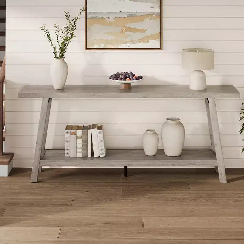 Consolle extra lunga per soggiorno - Tavolo da divano moderno marrone per ingresso - Elegante mobile rettangolare di design - Struttura robusta - 180 cm