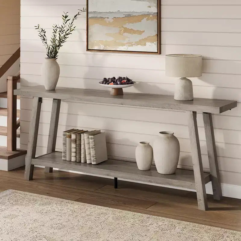 Consolle extra lunga per soggiorno - Tavolo da divano moderno marrone per ingresso - Elegante mobile rettangolare di design - Struttura robusta - 180 cm