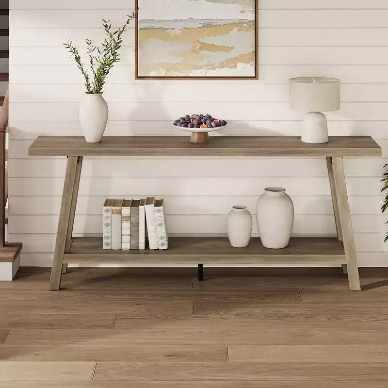 Consolle extra lunga per soggiorno - Tavolo da divano moderno marrone per ingresso - Elegante mobile rettangolare di design - Struttura robusta - 180 cm