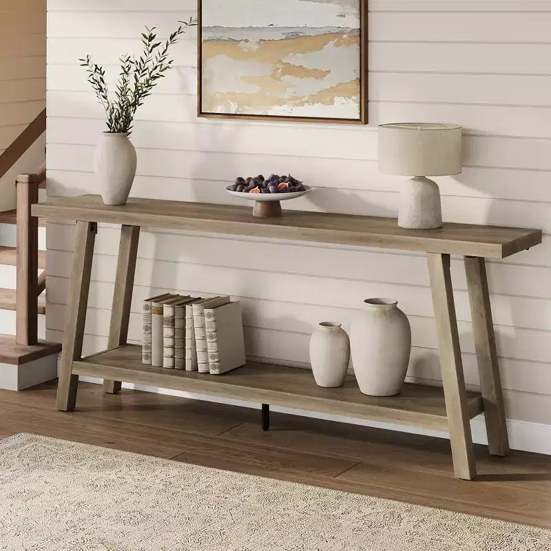 Consolle extra lunga per soggiorno - Tavolo da divano moderno marrone per ingresso - Elegante mobile rettangolare di design - Struttura robusta - 180 cm