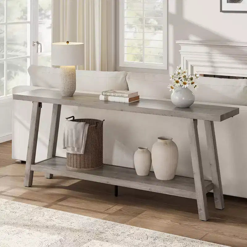 Consolle extra lunga per soggiorno - Tavolo da divano moderno marrone per ingresso - Elegante mobile rettangolare di design - Struttura robusta - 180 cm