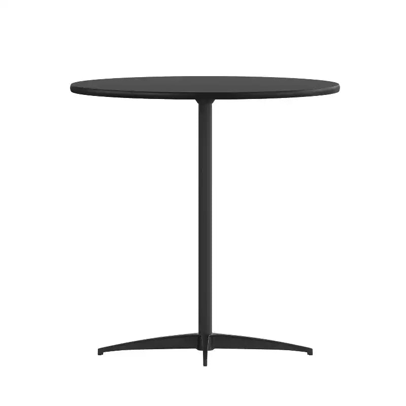 Tavolino da Cocktail Rotondo in Legno da 30" con Colonne da 30" e 42"