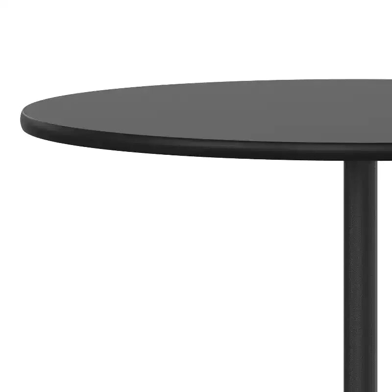 Tavolino da Cocktail Rotondo in Legno da 30" con Colonne da 30" e 42"