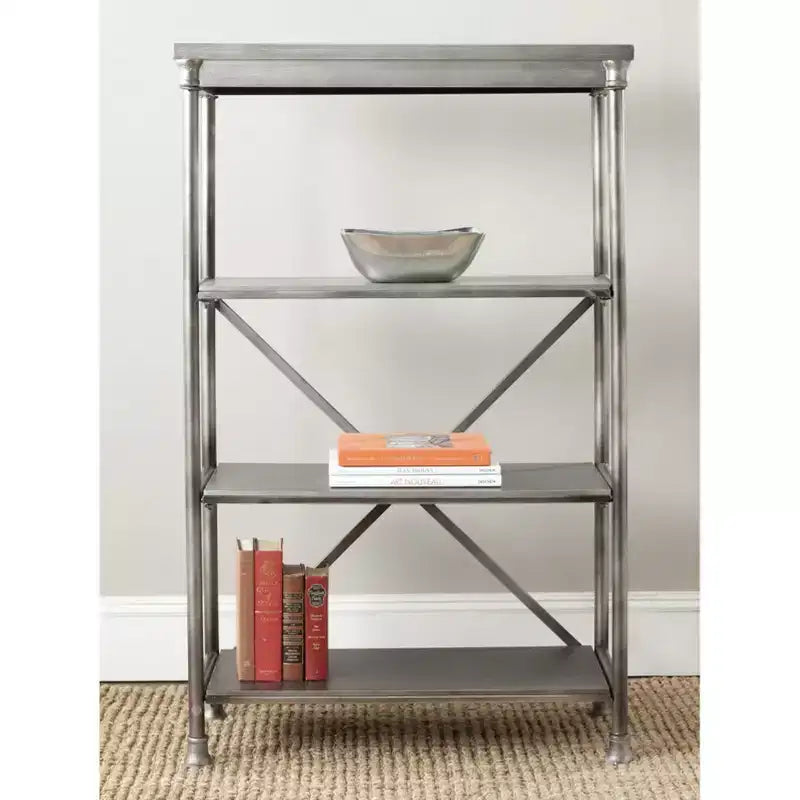 Scaffale espositore in etagere color argento